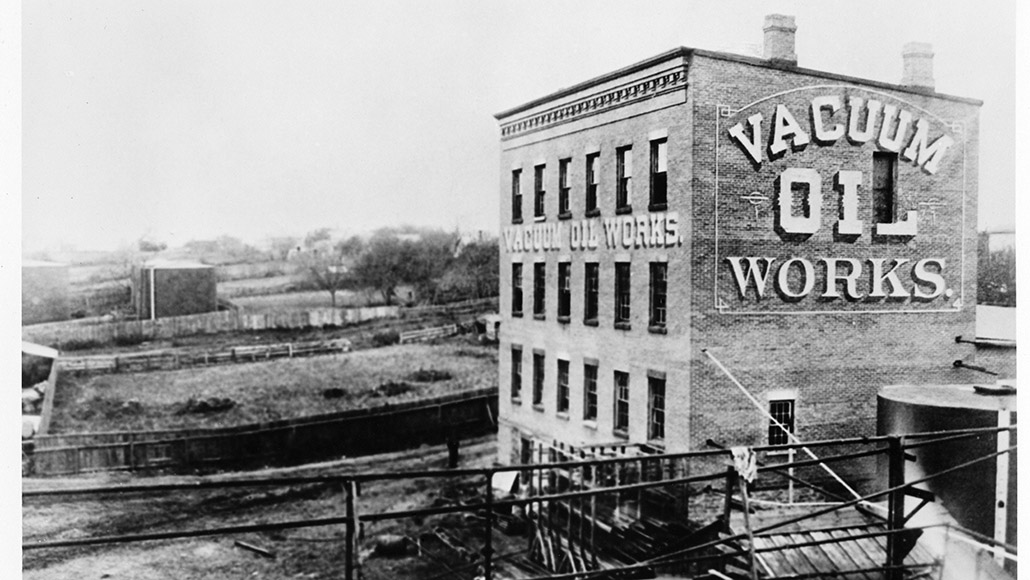 Vacuum oil works black and white photo from 1879