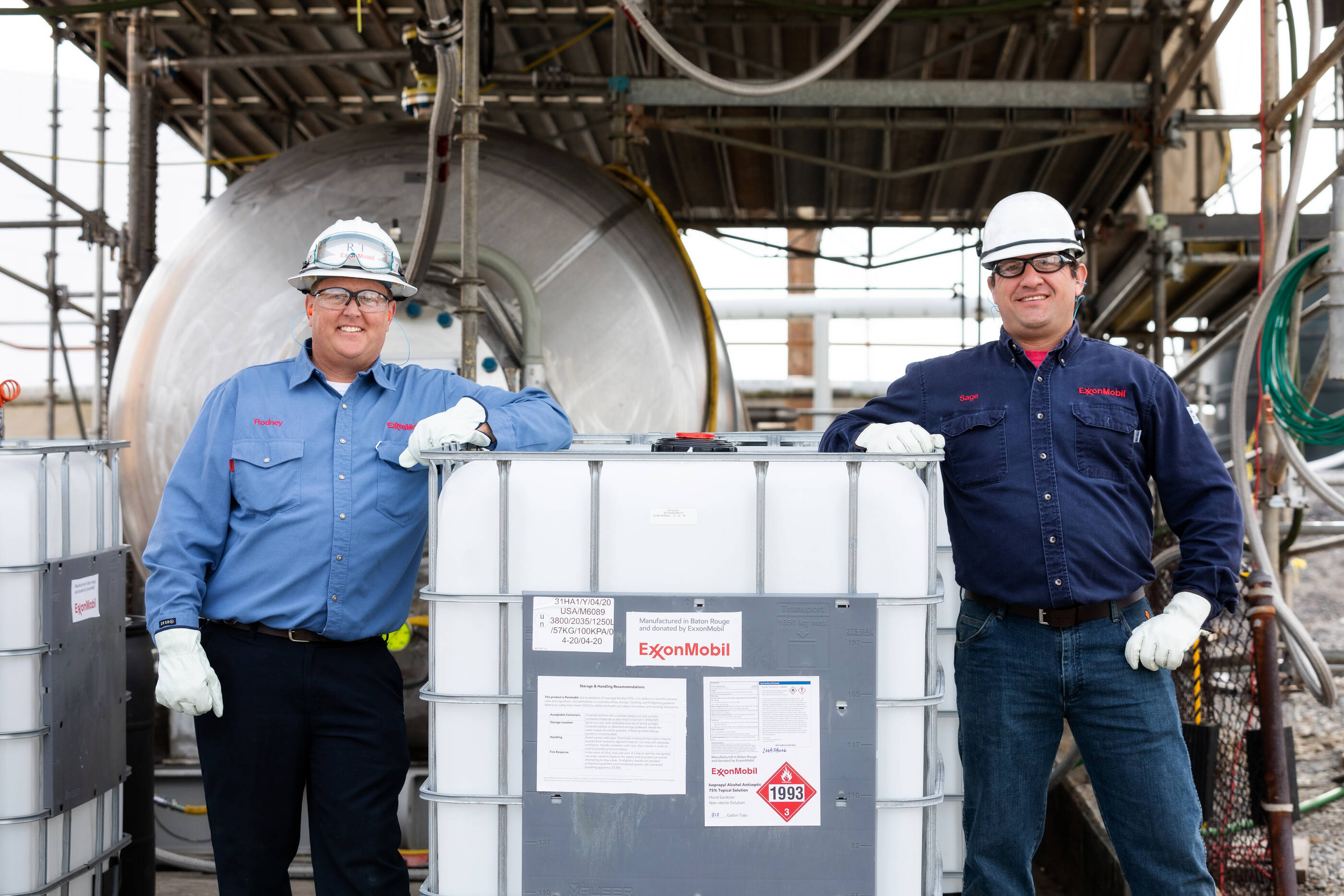 In response to the COVID-19 pandemic, ExxonMobil maximizes the production of critical products such as isopropyl alcohol, which is used to make hand sanitizer, and polypropylene, which is used for protective masks, gowns and wipes. Additionally, the corporation reconfigures operations in Louisiana to produce medical-grade hand sanitizer for donation to COVID-19 response efforts.